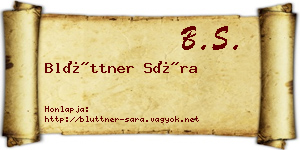 Blüttner Sára névjegykártya